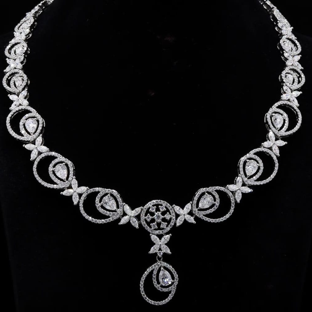 Lustrous Moissanite Charm Necklace in Pure 925 Silver