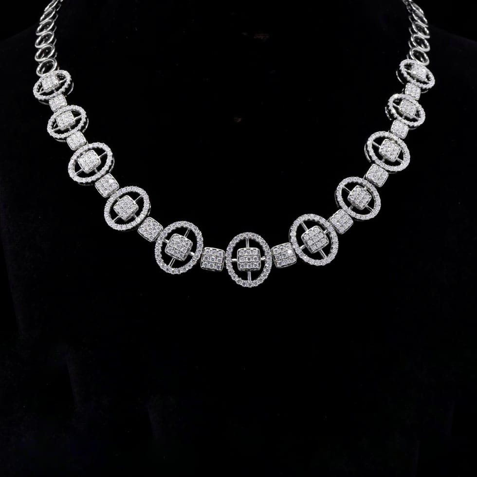 Noor Elegance Moissanite Silver Necklace