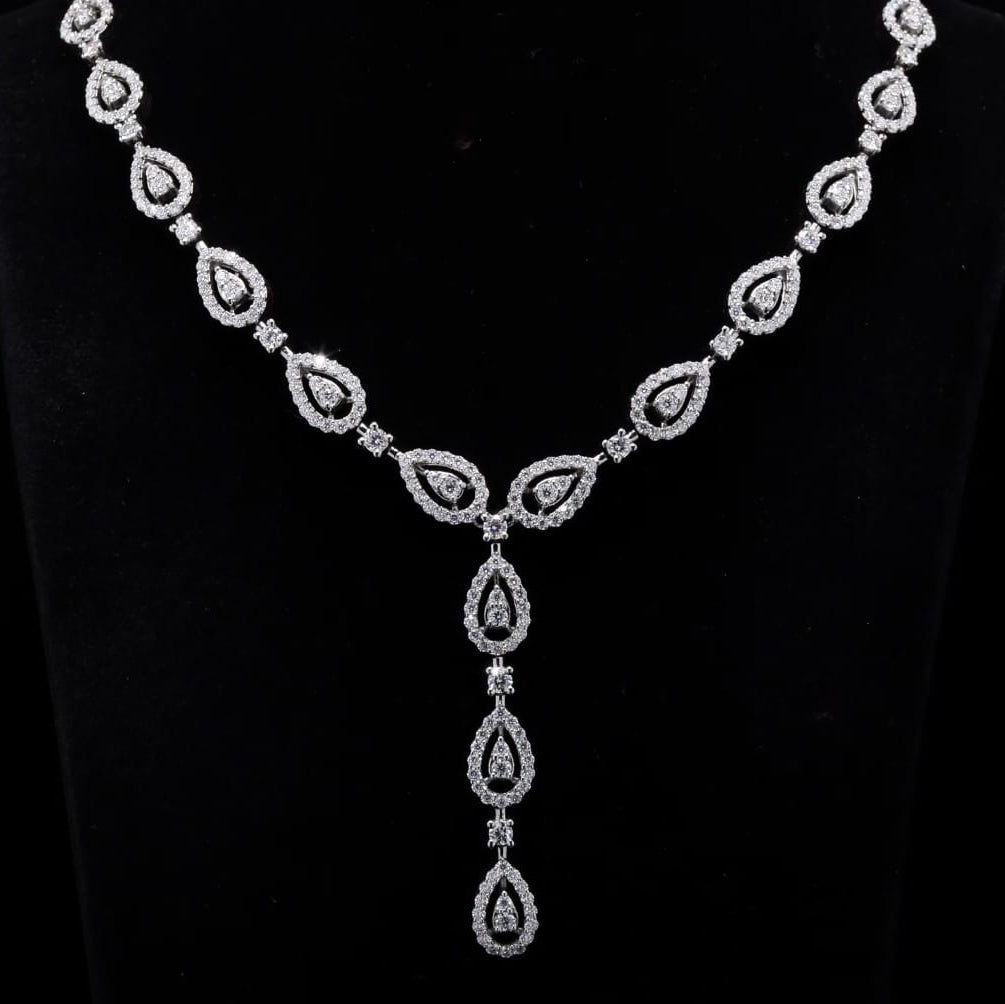 Elegant Spark Necklace: Moissanite Necklace in Silver