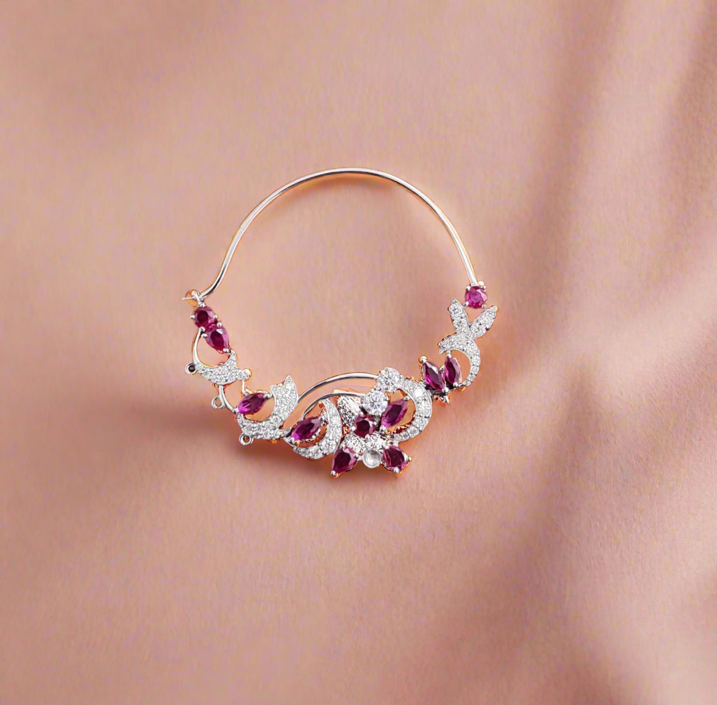 Traditional Silver with Moissanite Nath