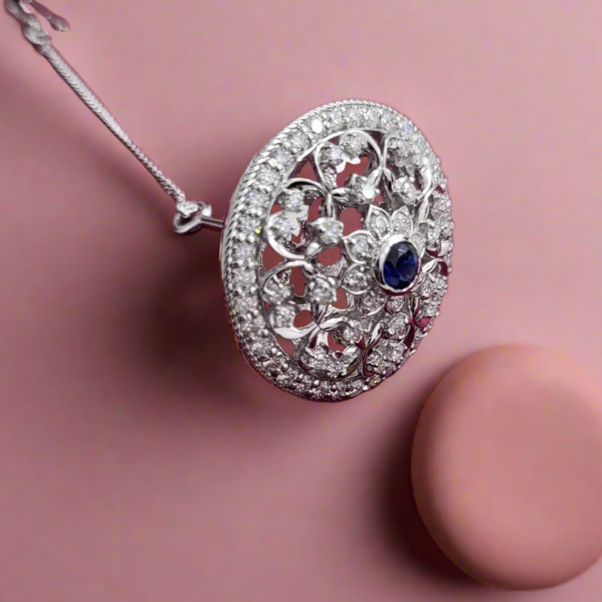 Rajwada 925 Silver Bodla with Moissanite