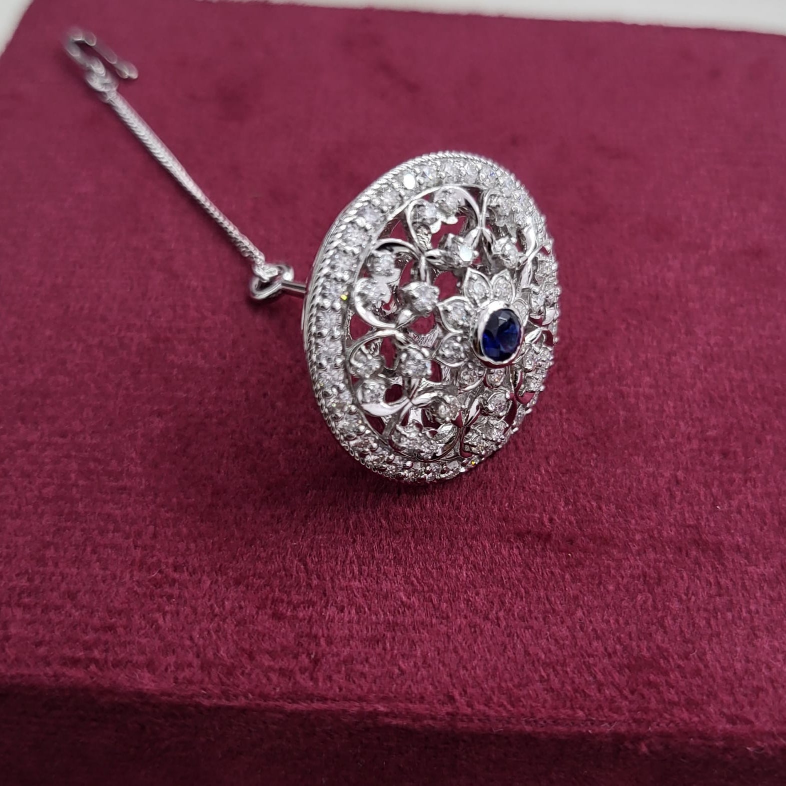 Rajwada 925 Silver Bodla with Moissanite