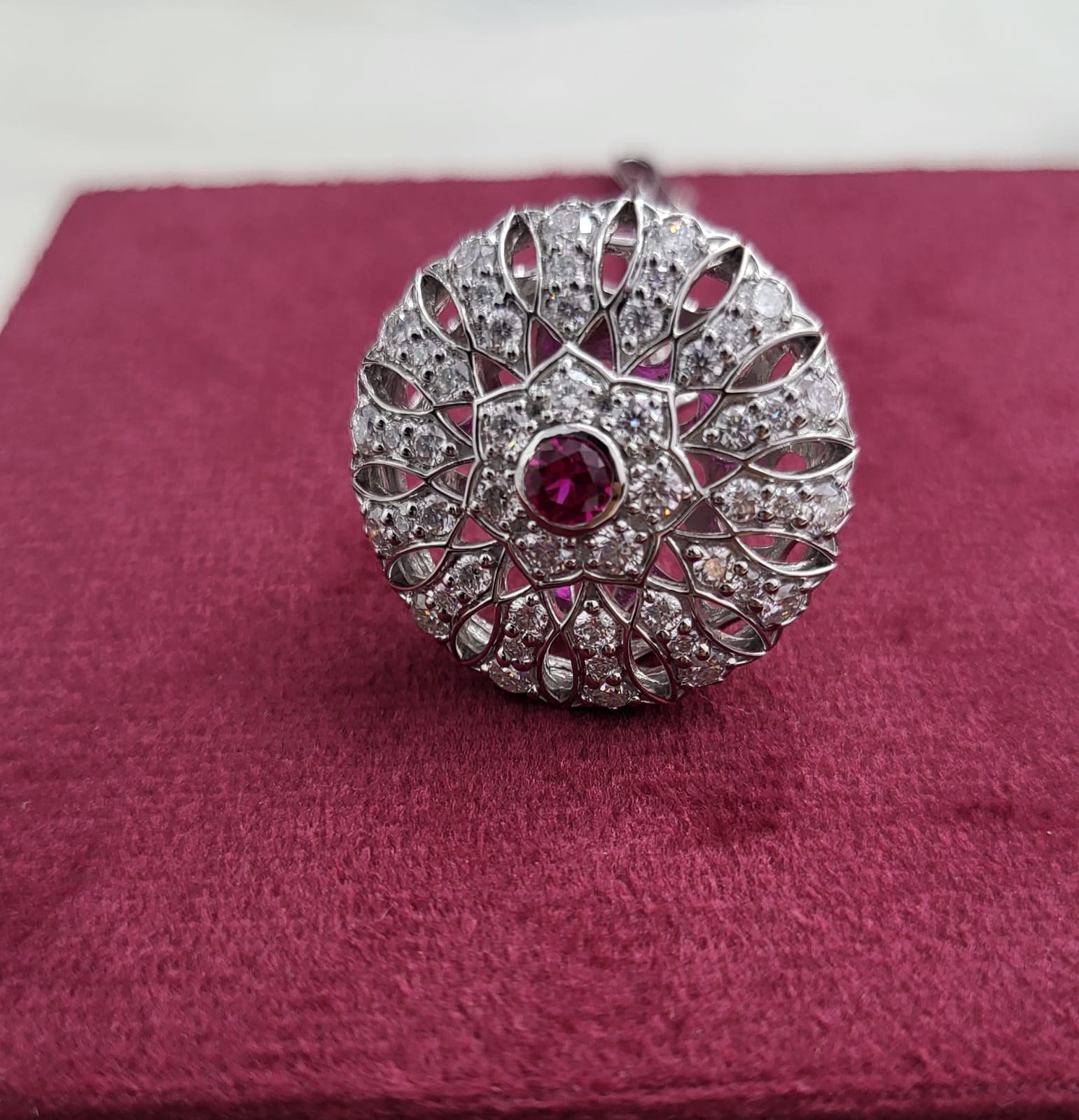 Traditional Silver Bodla with Moissanite