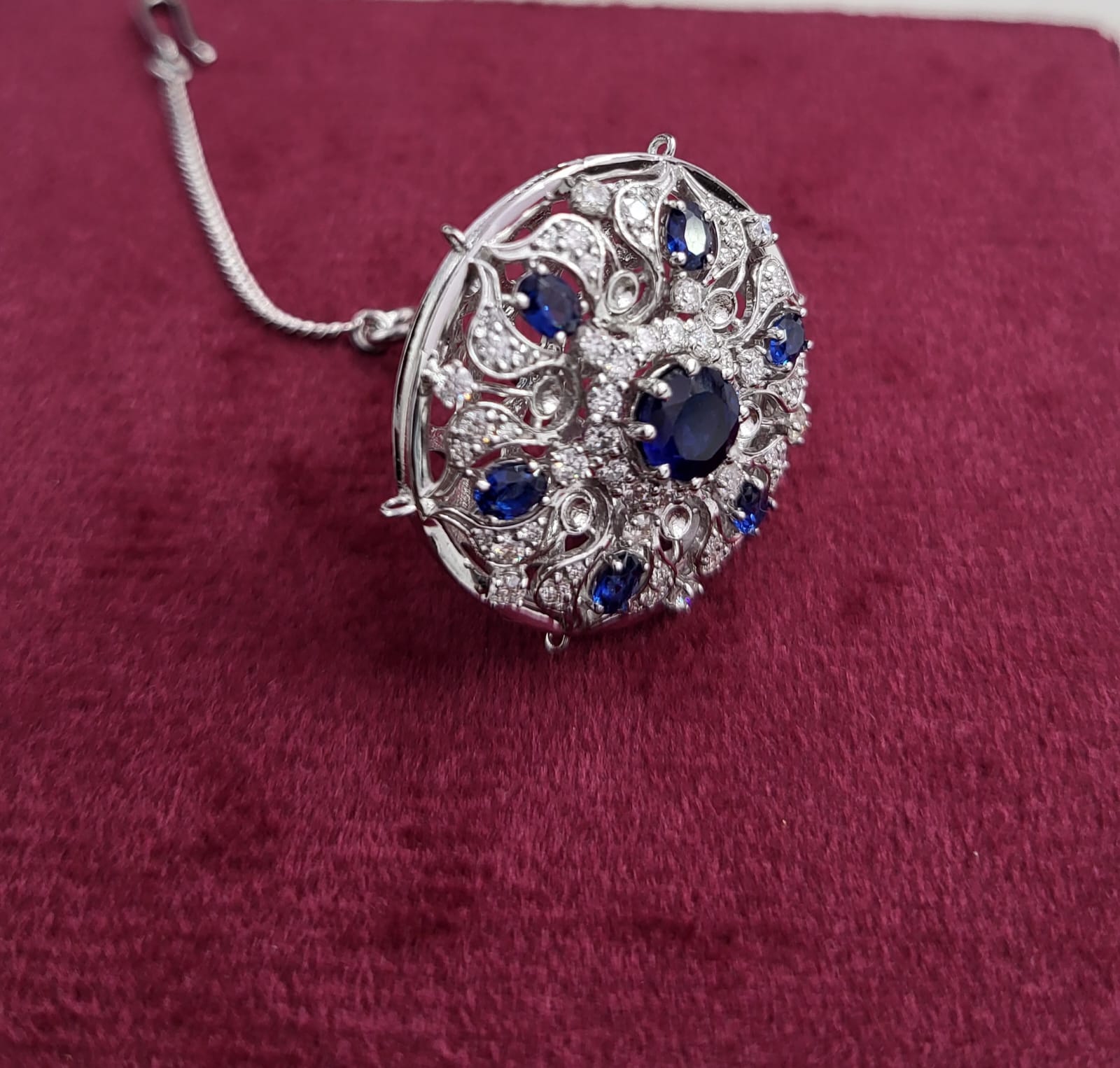 Heritage Glow Silver Bodla with Moissanite