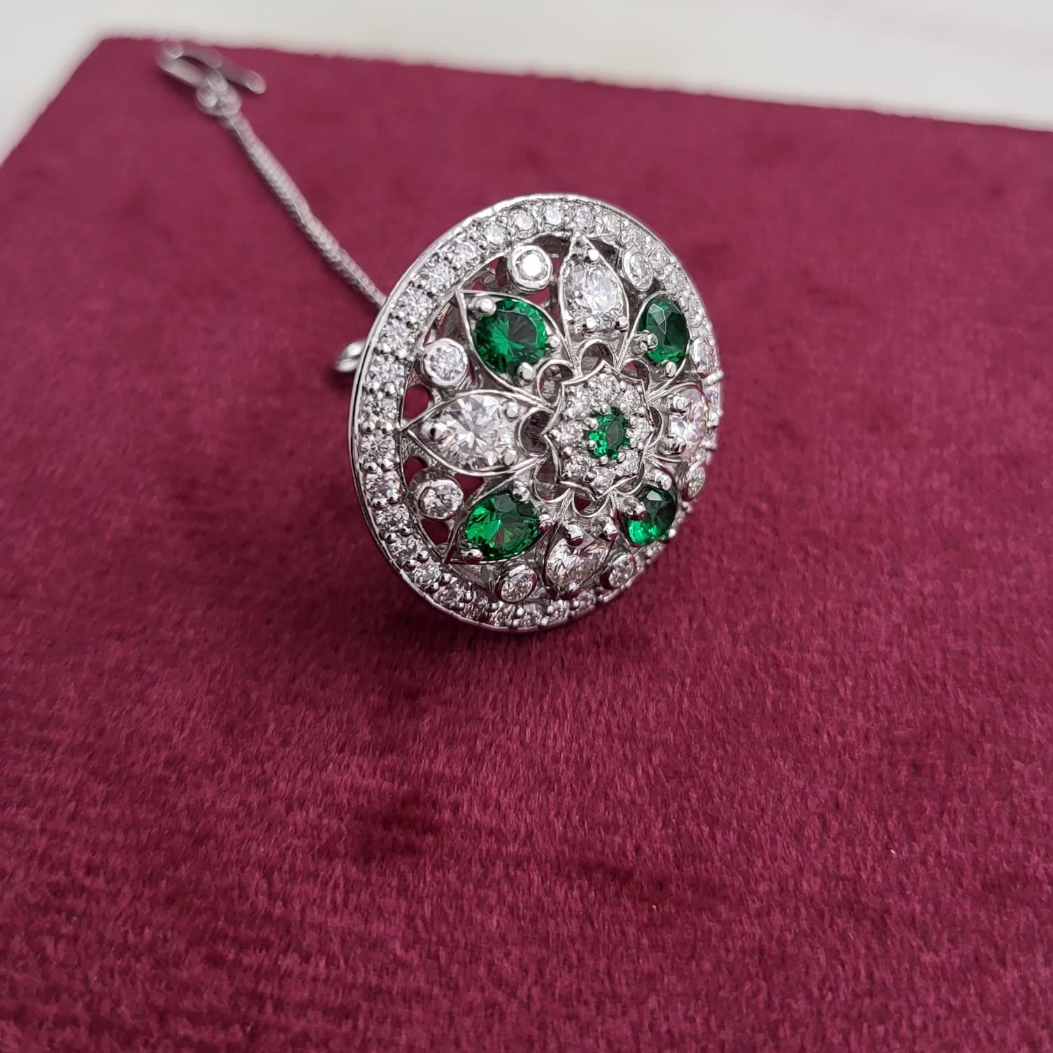 Jaipur Royale Silver Bodla with Moissanite