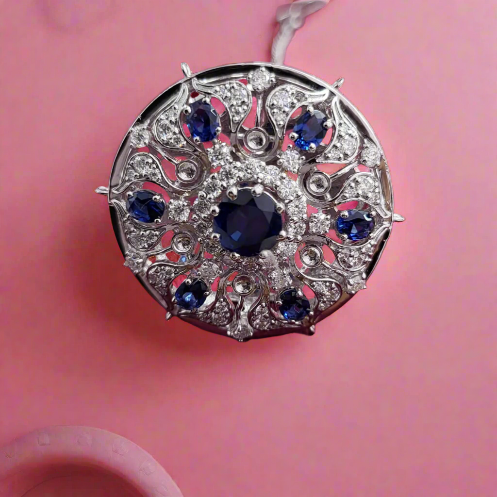 Heritage Glow Silver Bodla with Moissanite