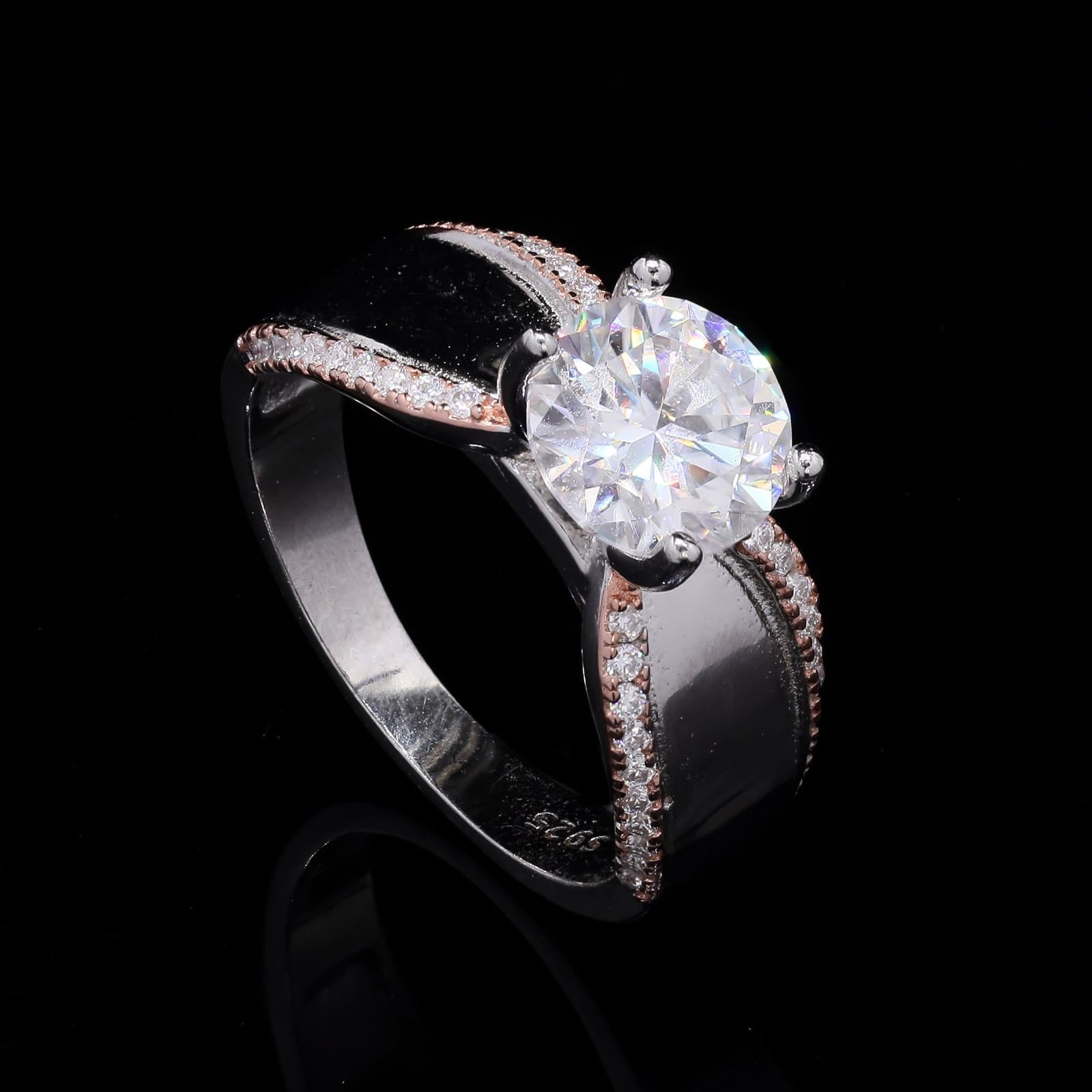 Bold Spark Moissanite Ring for her
