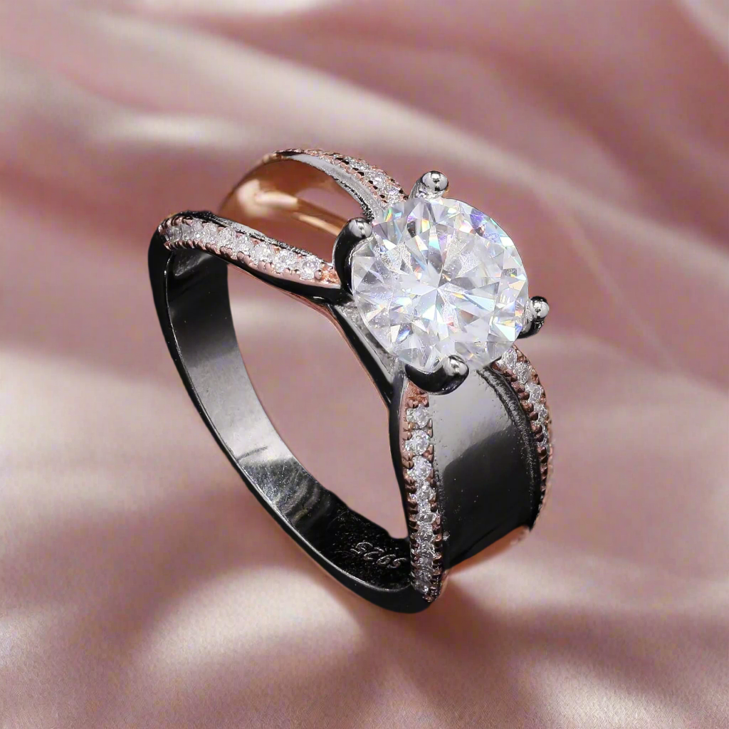 Bold Spark Moissanite Ring for her