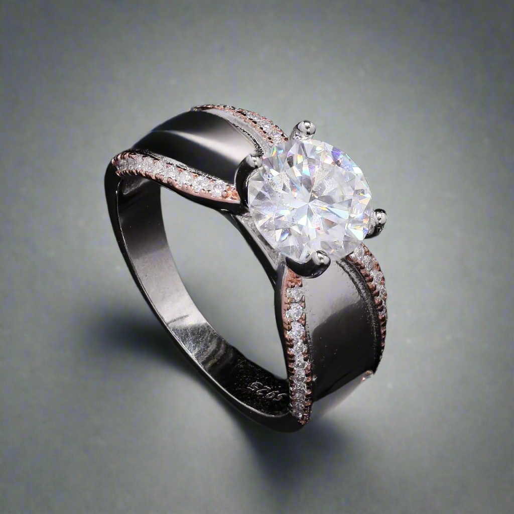 Bold Spark Moissanite Ring for her