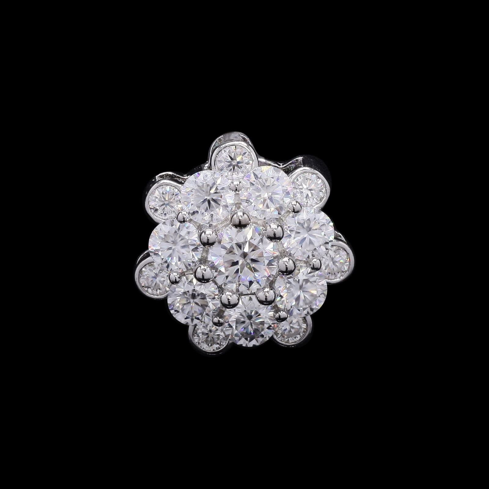 Infinity Loop Moissanite Silver Pendant in Silver