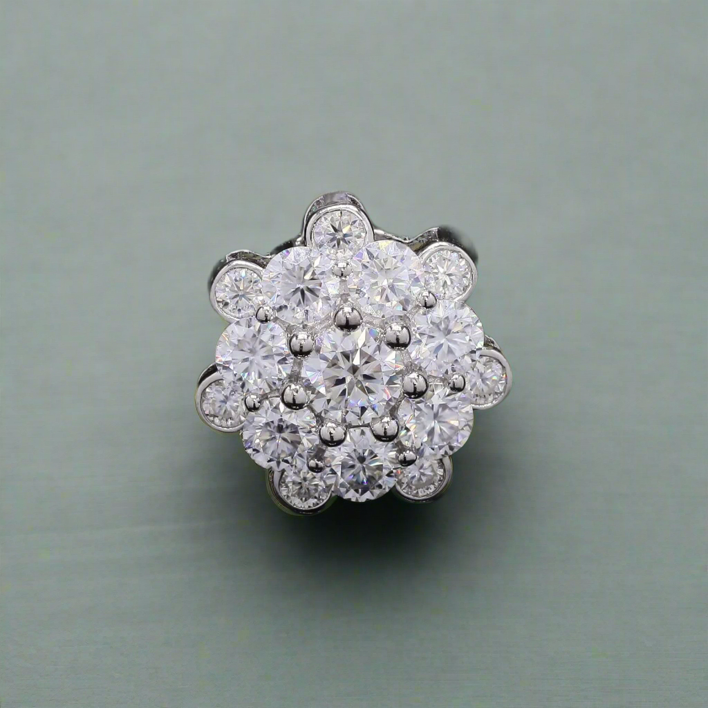 Infinity Loop Moissanite Silver Pendant in Silver