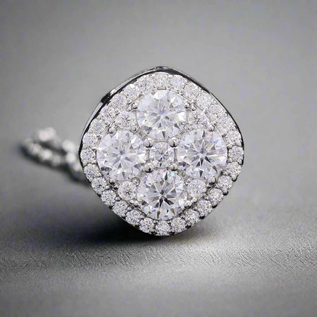 Minimalist Everyday wear Moissanite Pendant in Silver