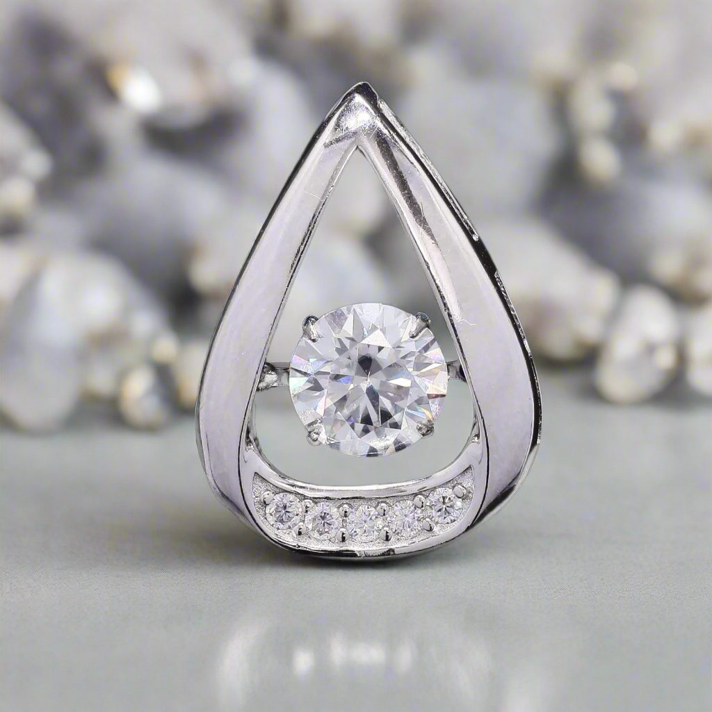 Eternal Solitaire Glow Moissanite Pendant in Silver