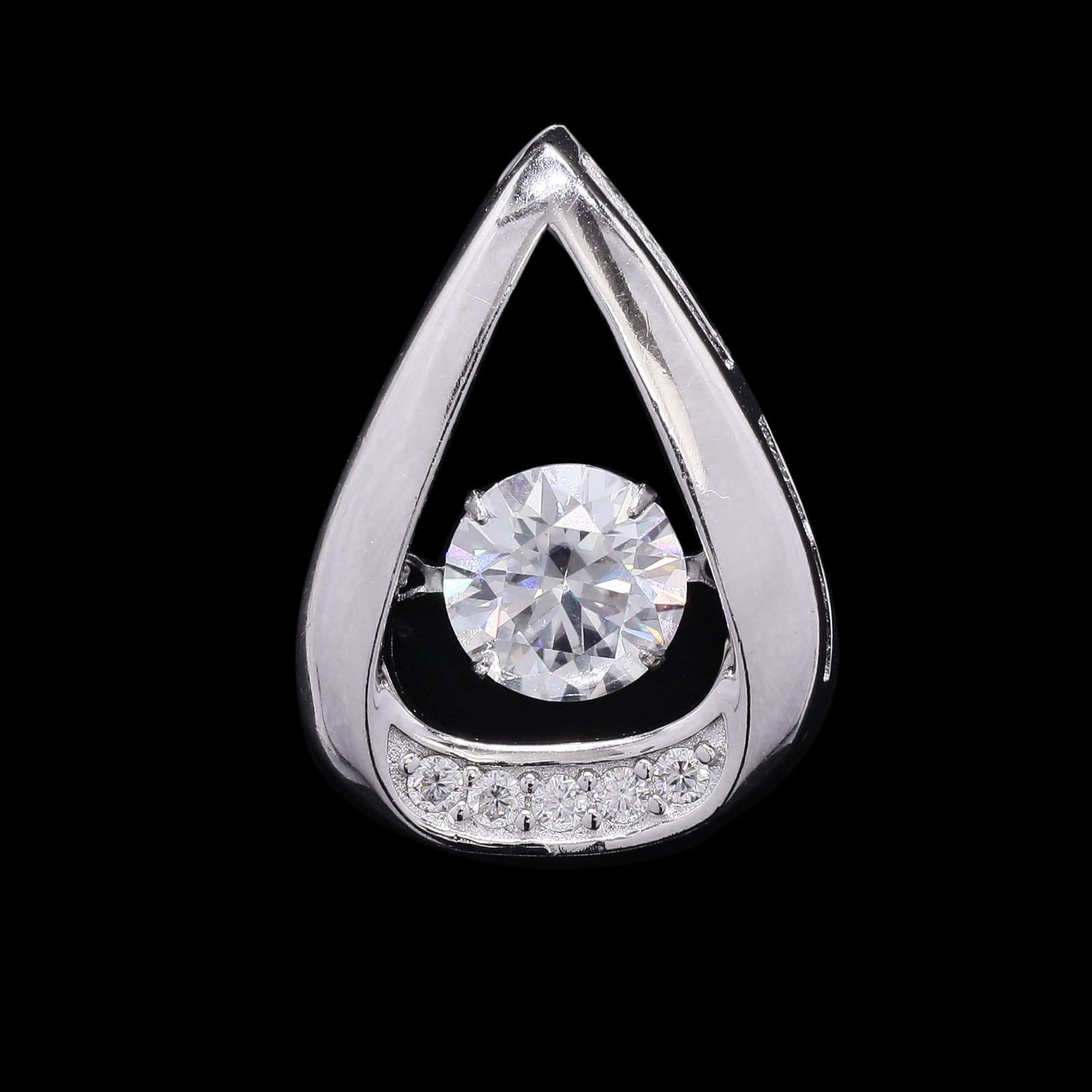 Eternal Solitaire Glow Moissanite Pendant in Silver