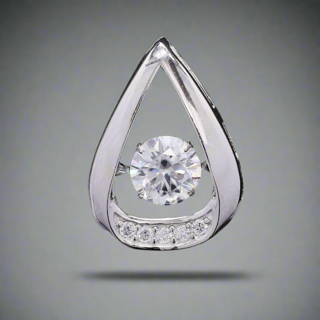 Eternal Solitaire Glow Moissanite Pendant in Silver