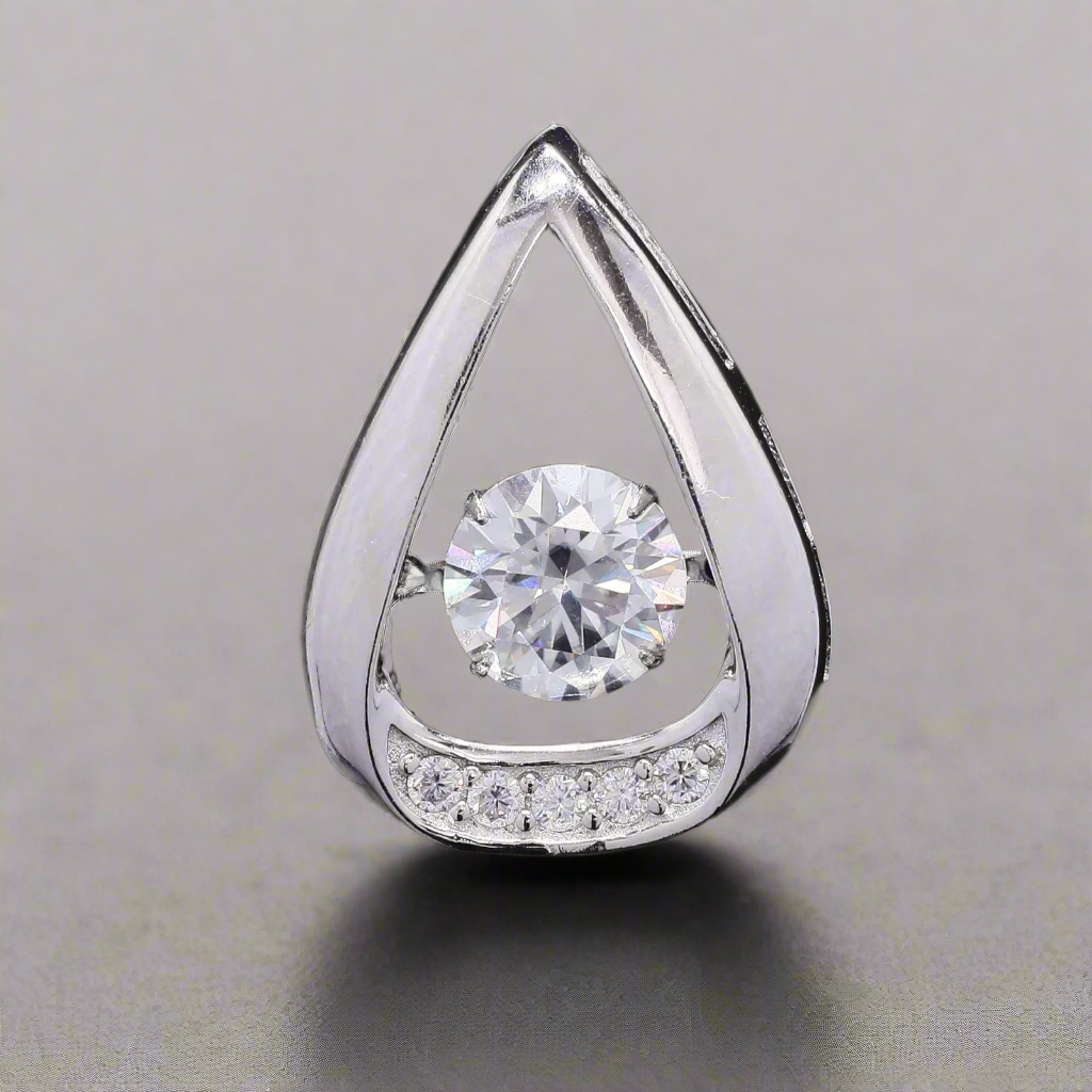 Eternal Solitaire Glow Moissanite Pendant in Silver