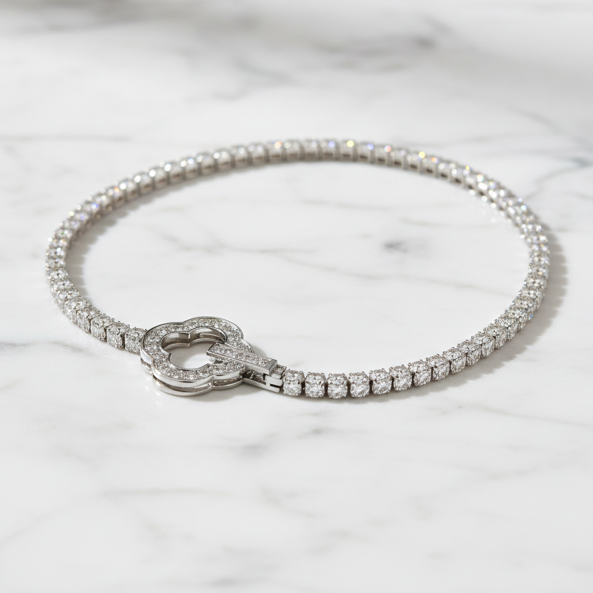 Minimal Moissanite Tennis Bracelet perfect for Office wear