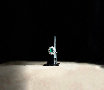 Floral Lab Grown Emerald Ring