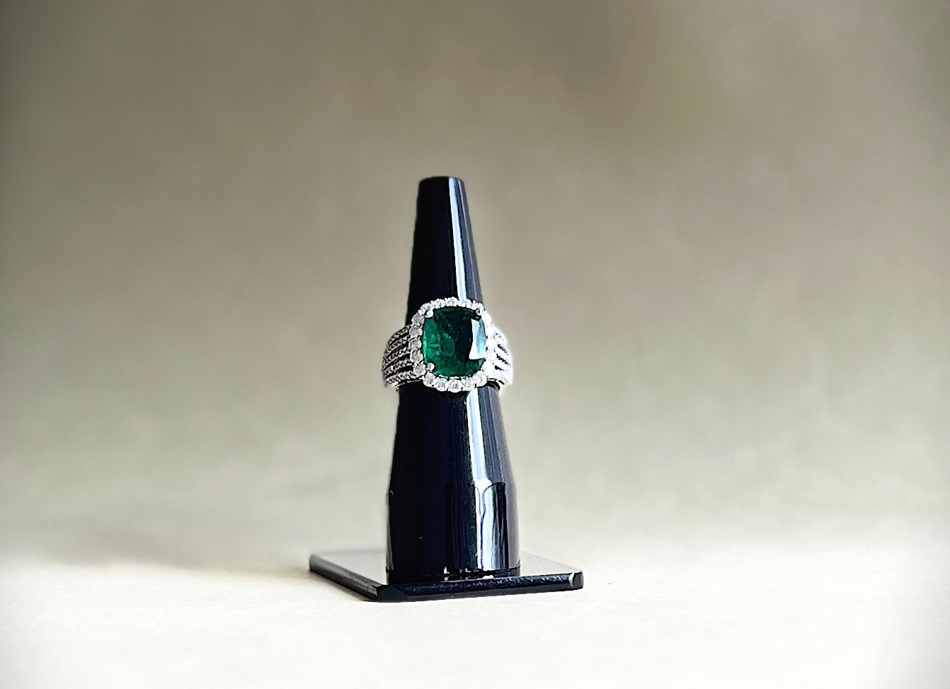 Women Lab Grown Emerald Ring