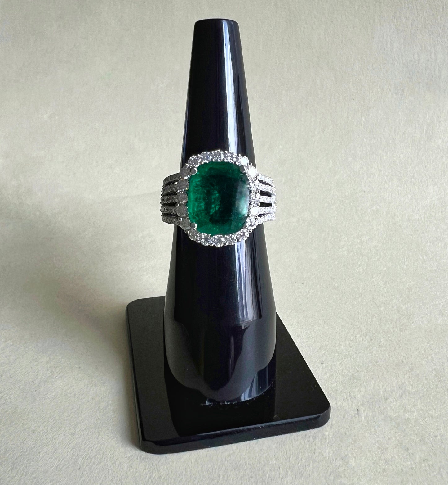 Women Lab Grown Emerald Ring