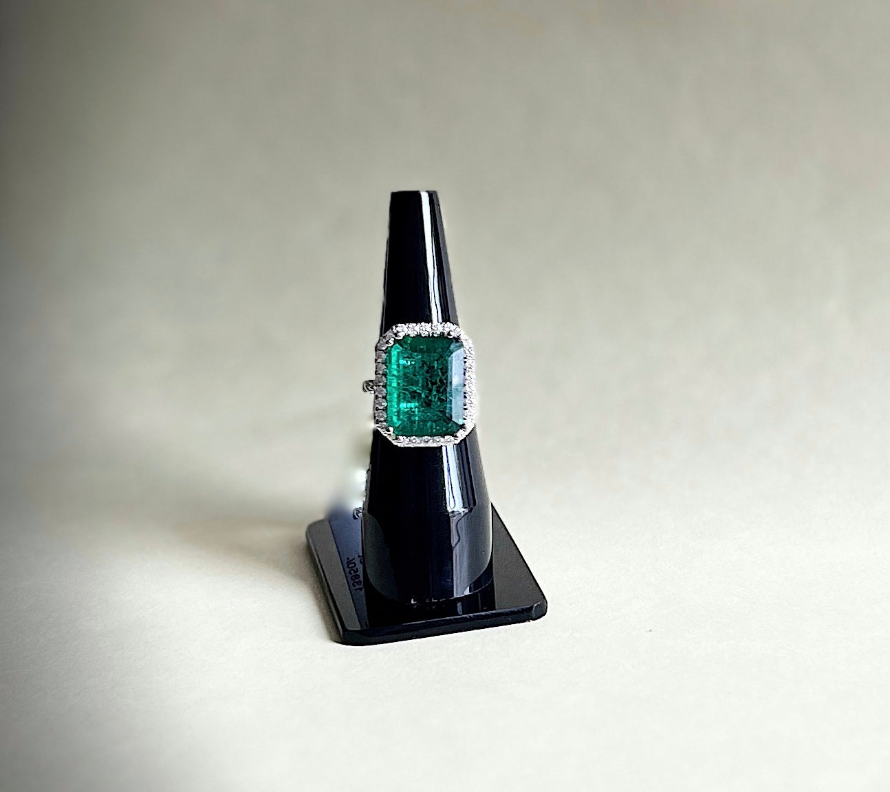 Lab Grown Emerald and Moissanite Ring