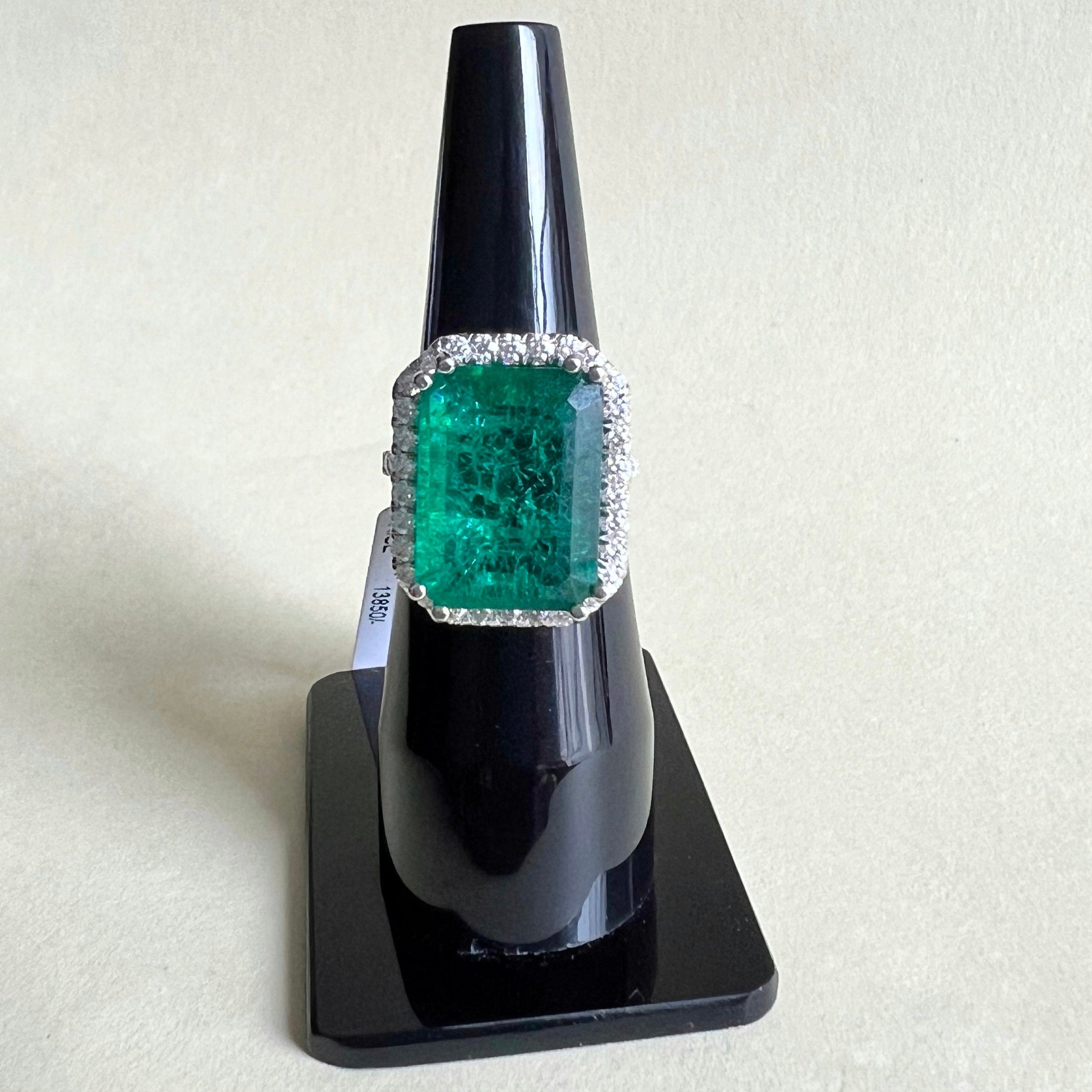 Lab Grown Emerald and Moissanite Ring