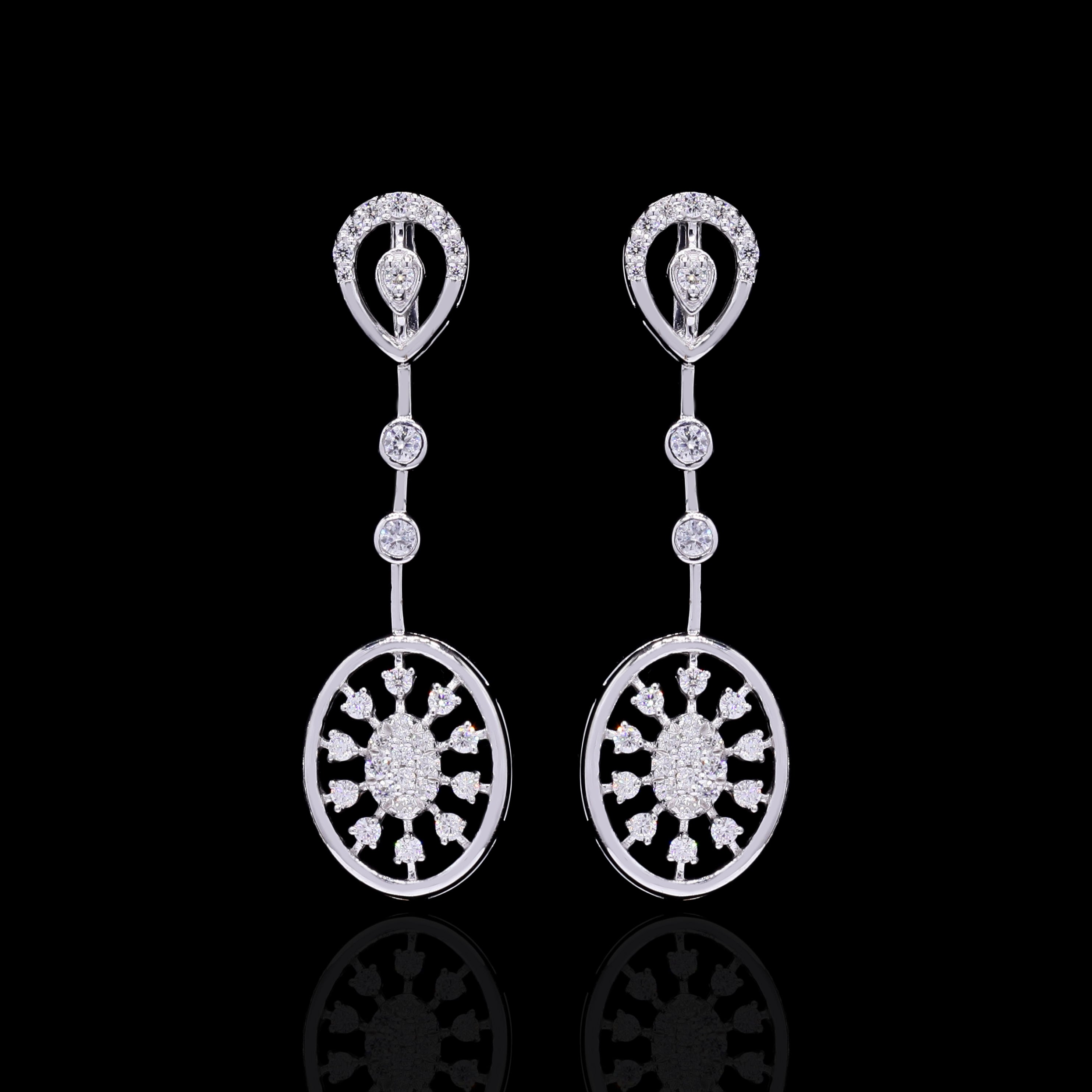 Signature Halo Lab Grown Moissanite Necklace Set in 925 Silver