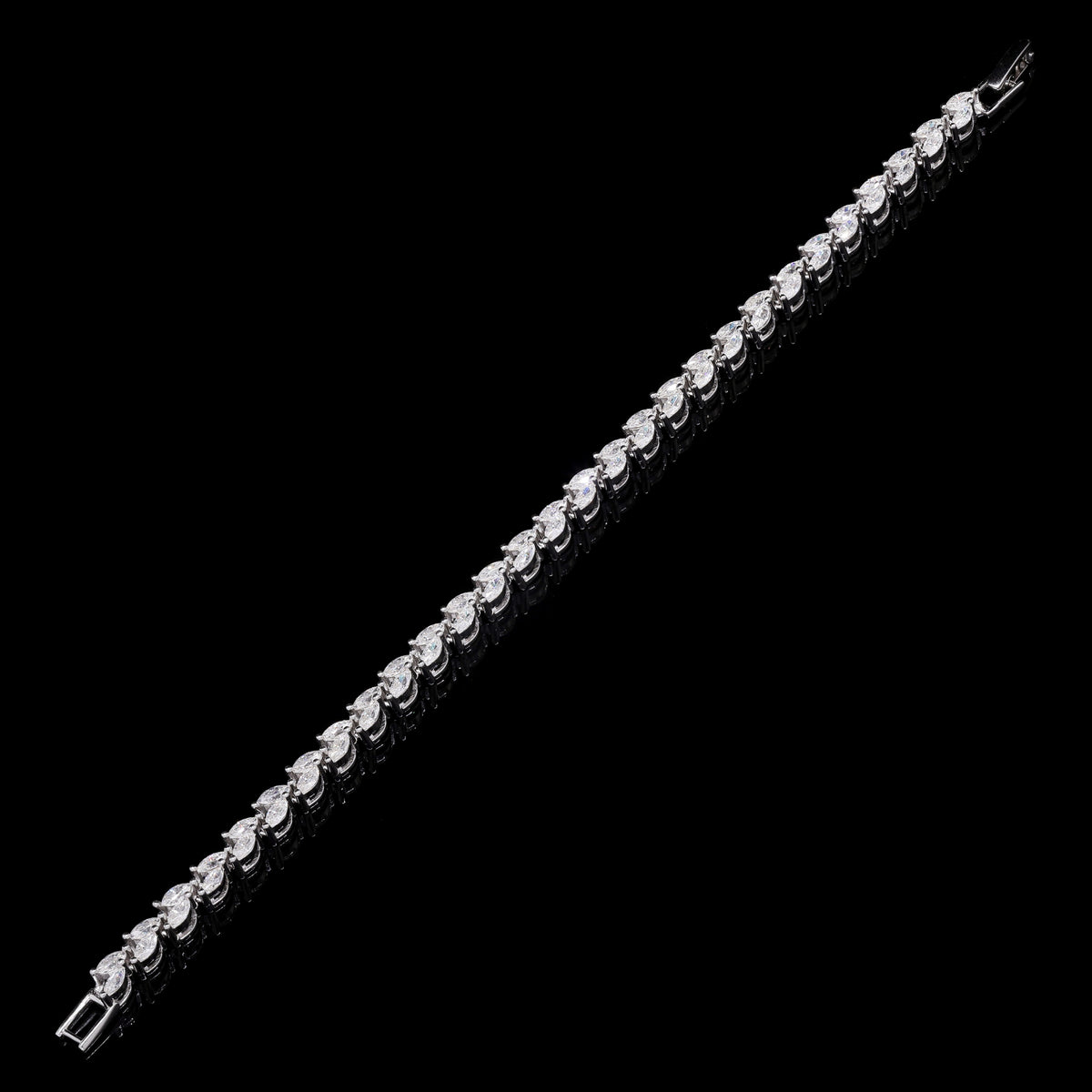Classic Marquise Moissanite Tennis Bracelet in Silver