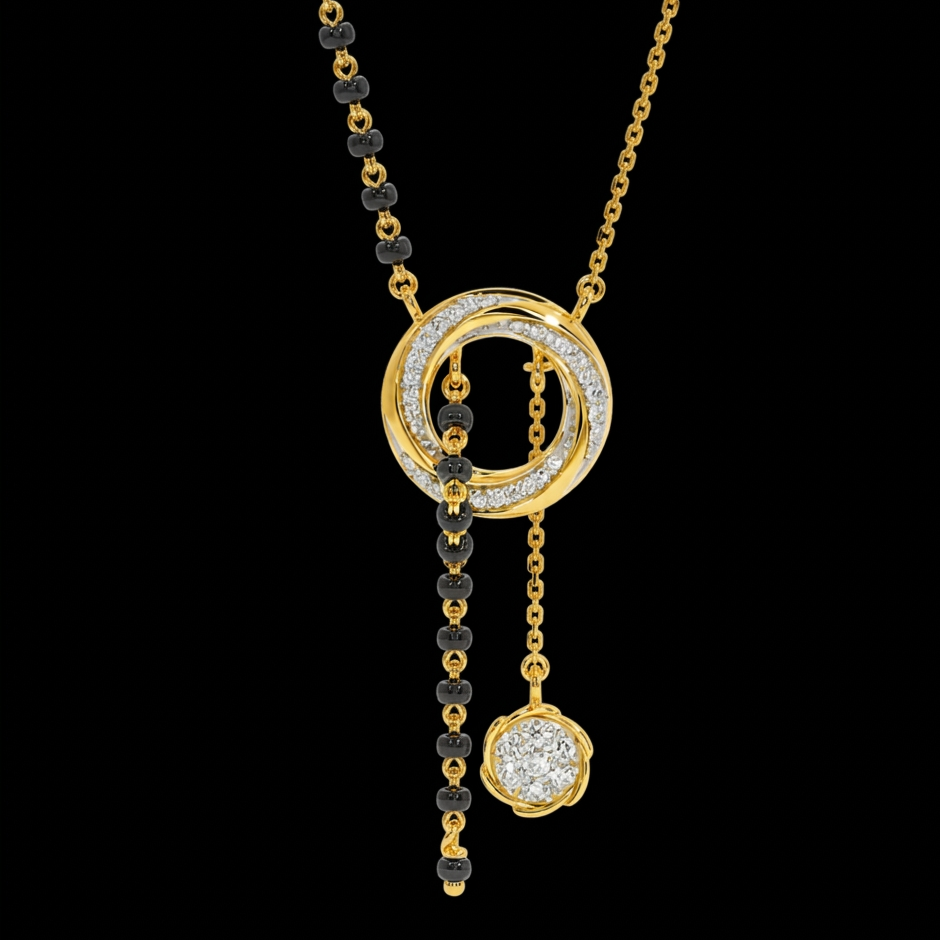 Unity Drop Moissanite Mangalsutra in 925 Silver with Rhodium Plating |  Everyday Wear Mangalsutra
