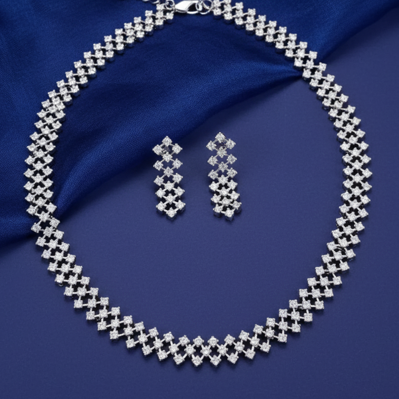 Shimmer Dot Moissanite Necklace in Sterling Silver