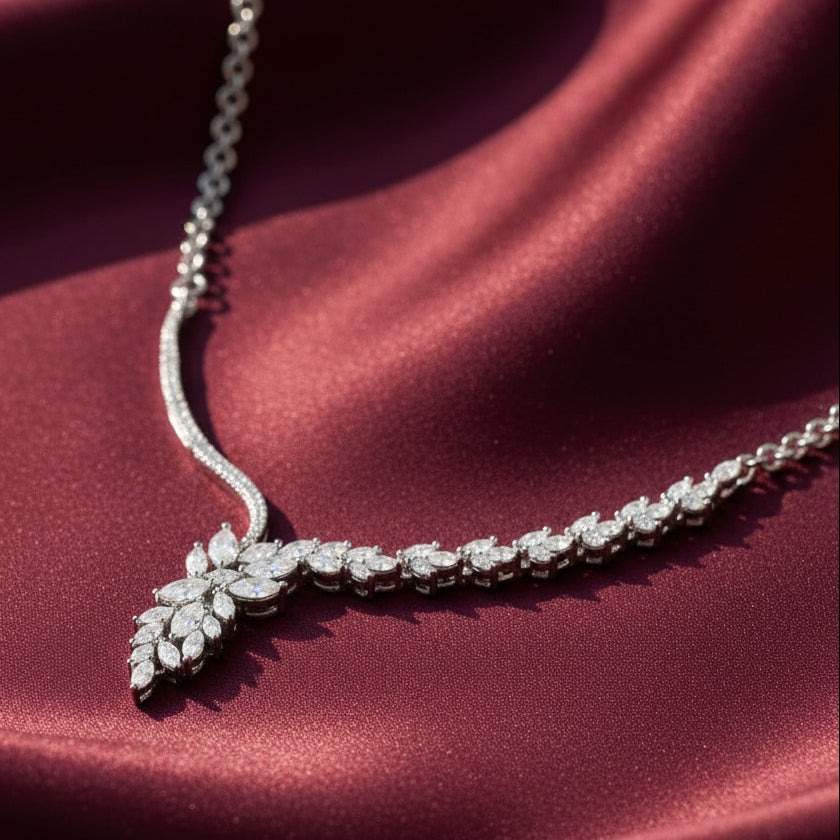 Moissanite Shine Minimal Necklace – Perfect Date Look