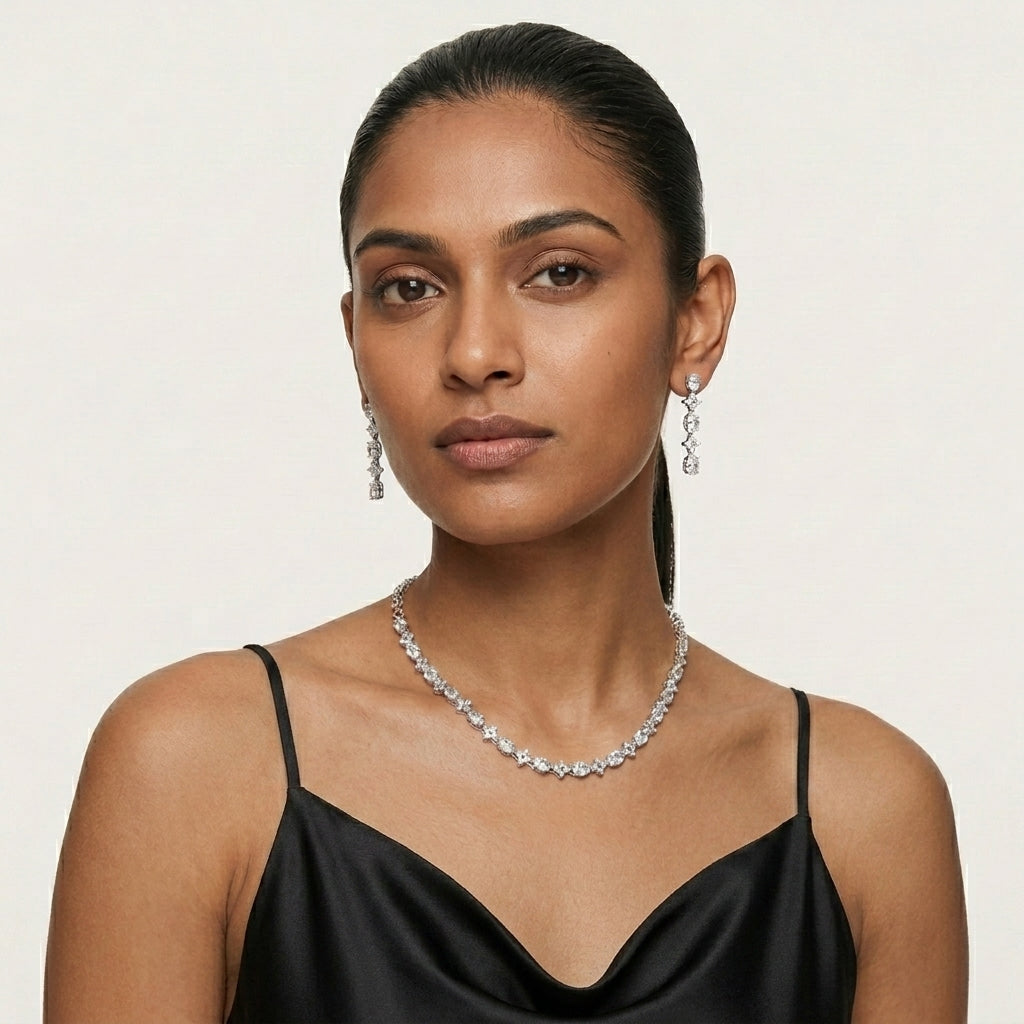 Minimal Moissanite Necklace in 925 Silver