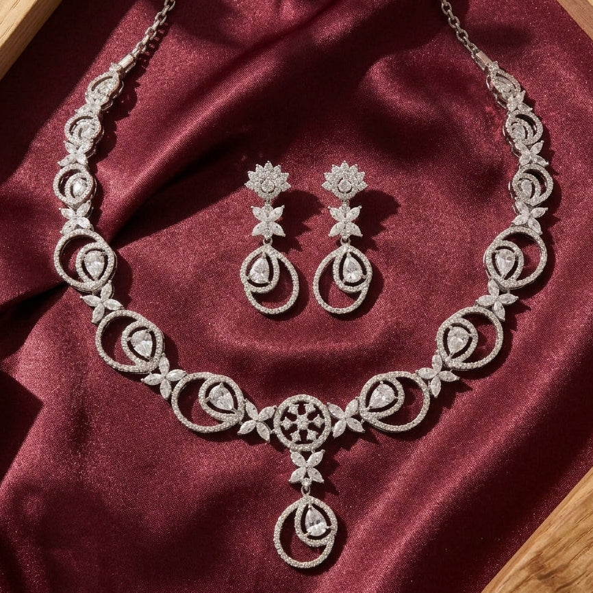Lustrous Moissanite Charm Necklace in Pure 925 Silver
