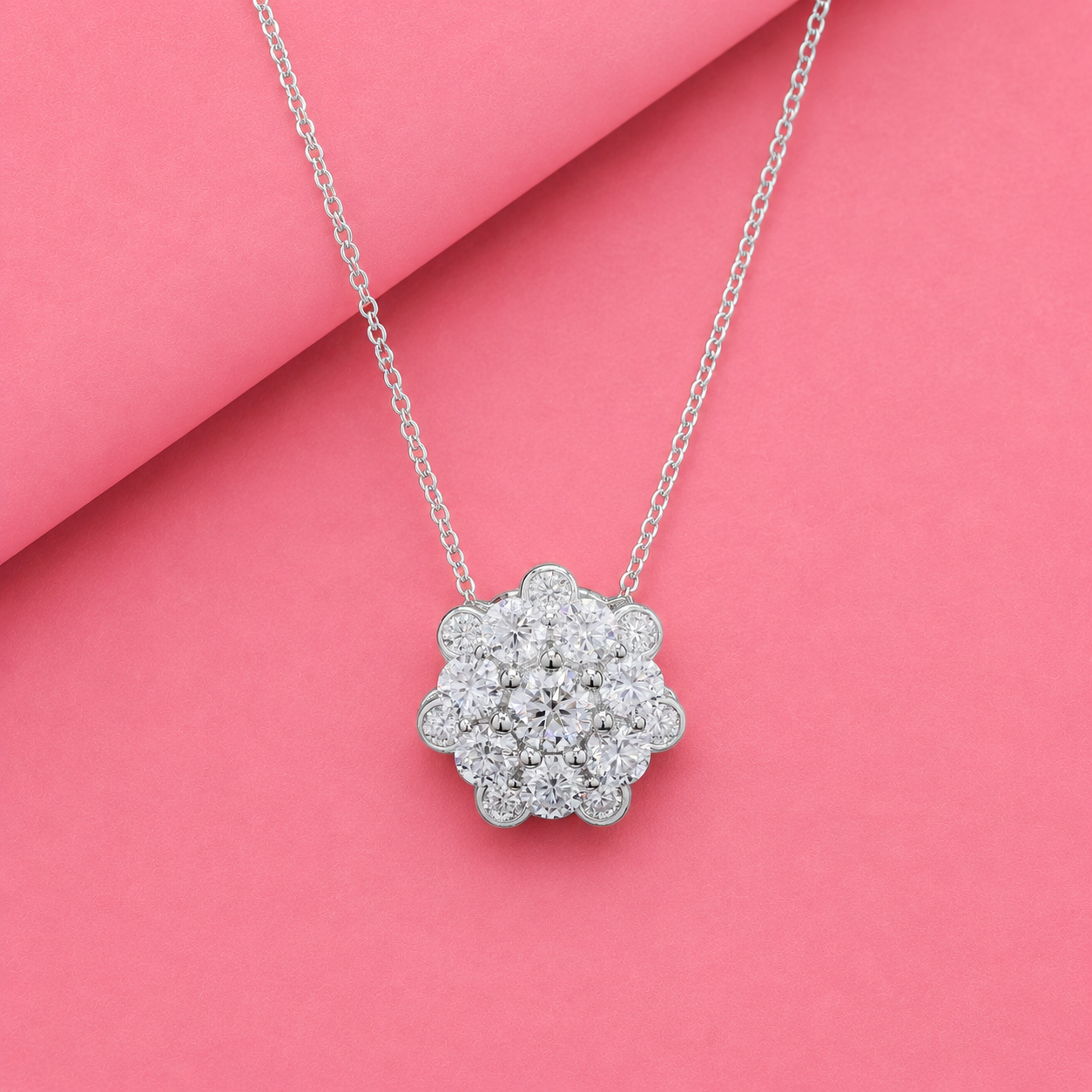 Infinity Loop Moissanite Silver Pendant in Silver