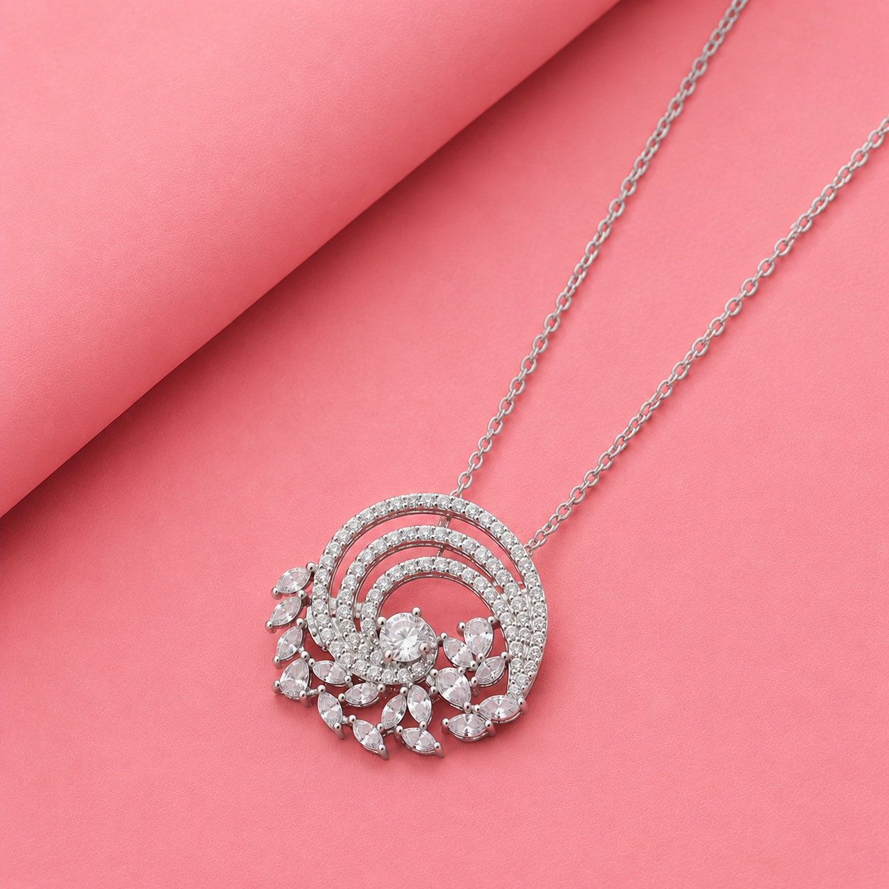Mistletoe Silver Pendant in Moissanite Diamond
