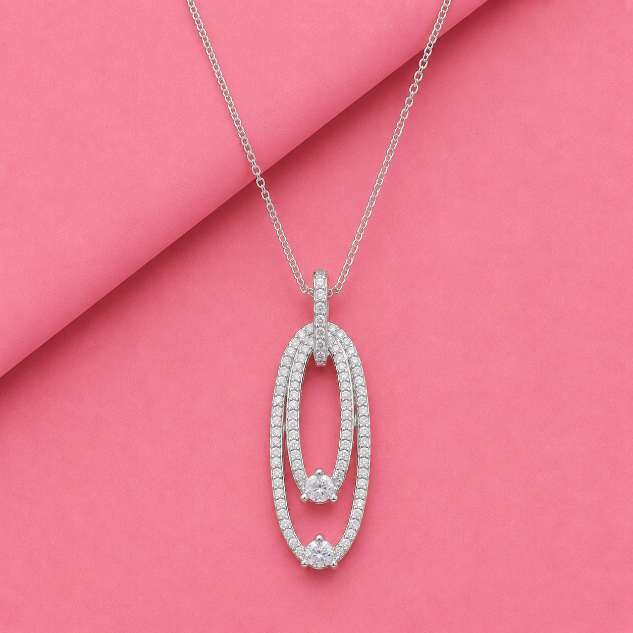 Infinity Glow Silver Moissanite Pendant in Silver
