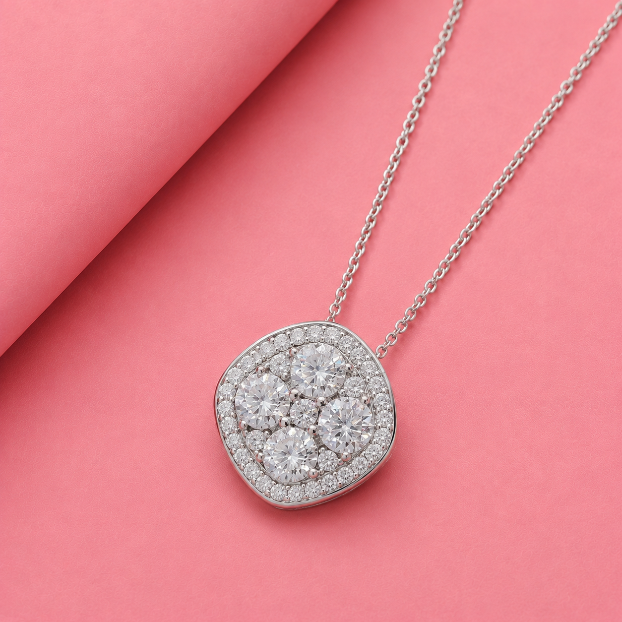 Minimalist Everyday wear Moissanite Pendant in Silver