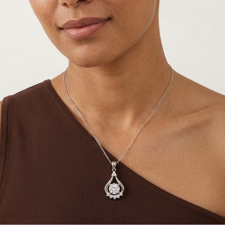 Eternal Spark Moissanite Silver Pendant