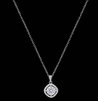 Silver Drizzle Drop Moissanite Pendant