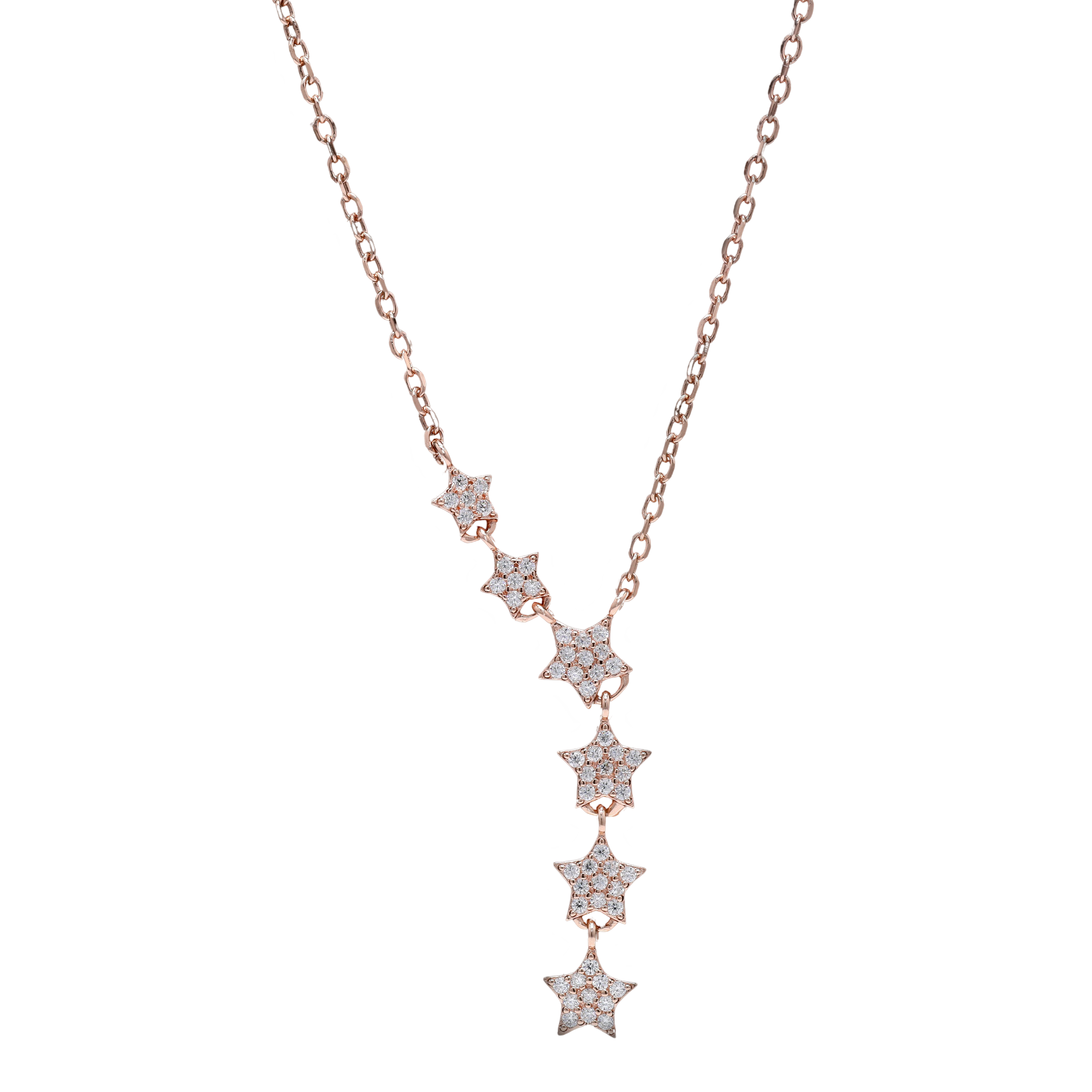 6 Star Moissanite Diamond Chain Pendant