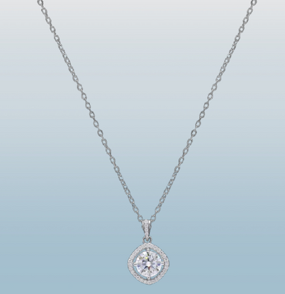 Silver Drizzle Drop Moissanite Pendant