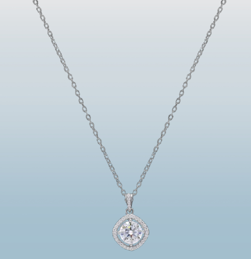 Silver Drizzle Drop Moissanite Pendant