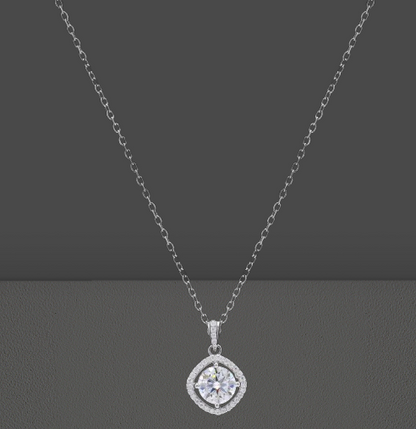 Silver Drizzle Drop Moissanite Pendant