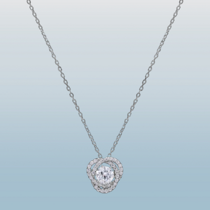 Intertwined Cluster Solitaire Pendant