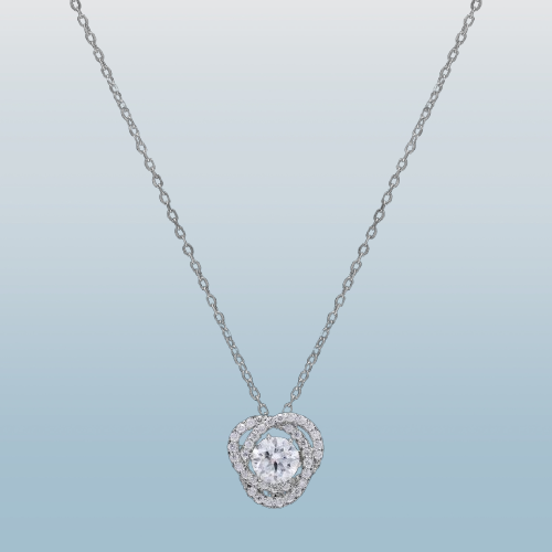 Intertwined Cluster Solitaire Pendant