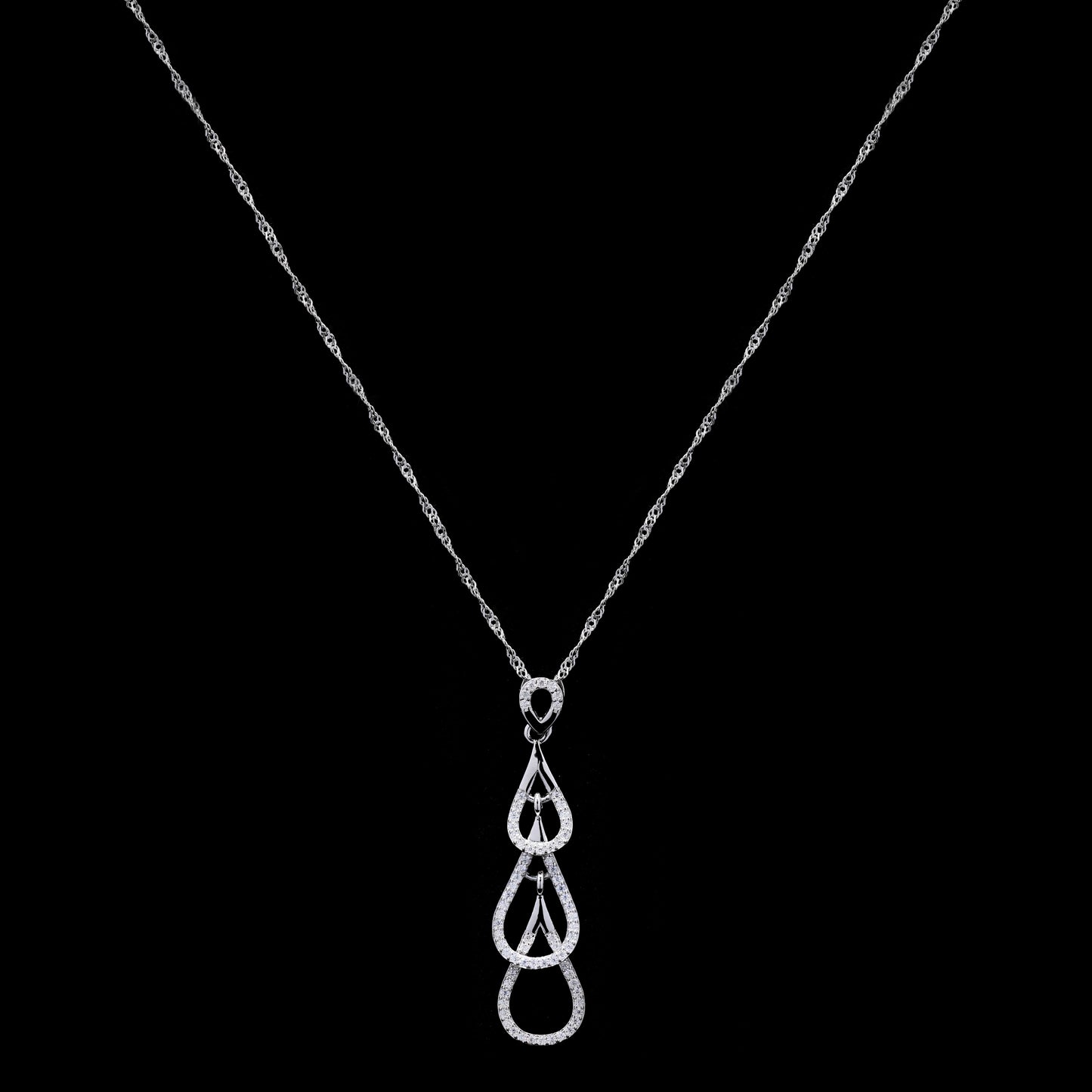 Droplets Sterling Silver Pendant Set