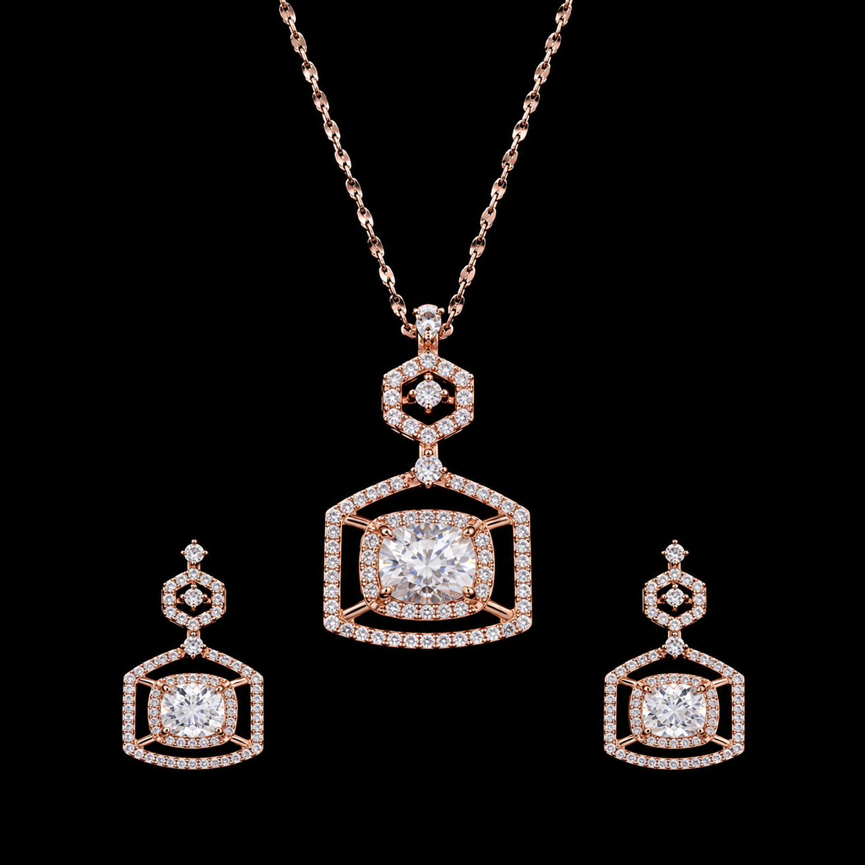 Evora Pendant Set in Sterling Silver & Moissanite