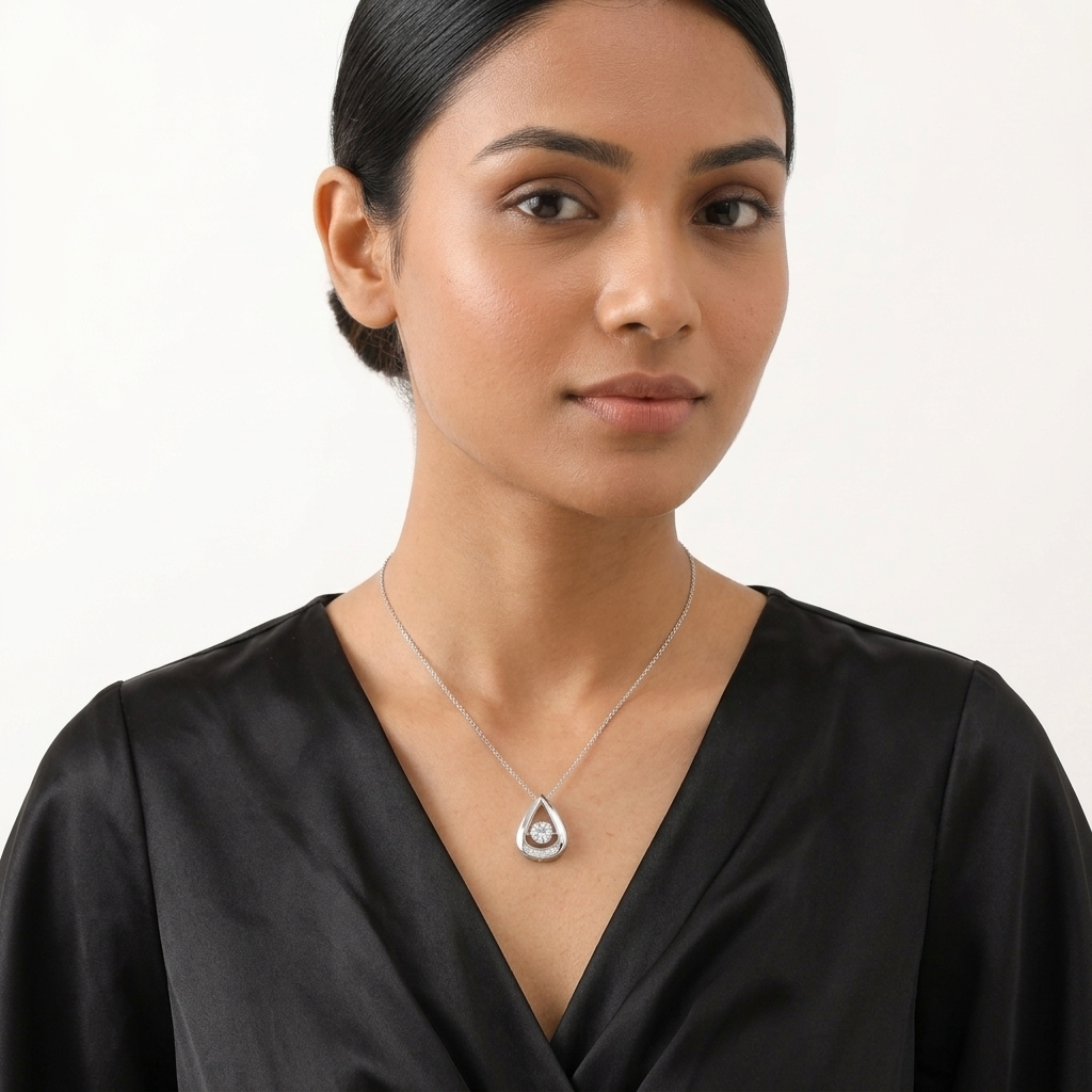 Eternal Solitaire Glow Moissanite Pendant in Silver