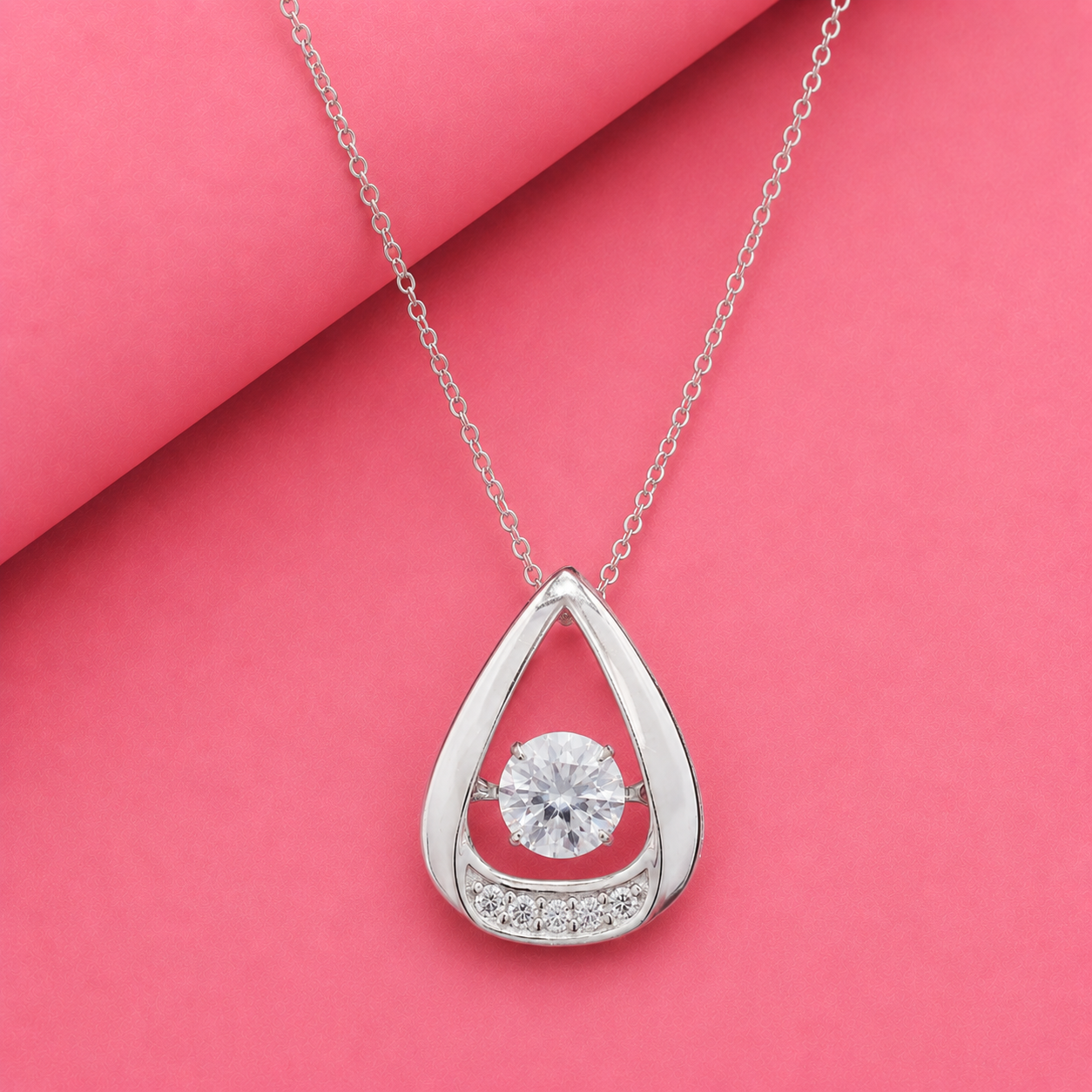Eternal Solitaire Glow Moissanite Pendant in Silver
