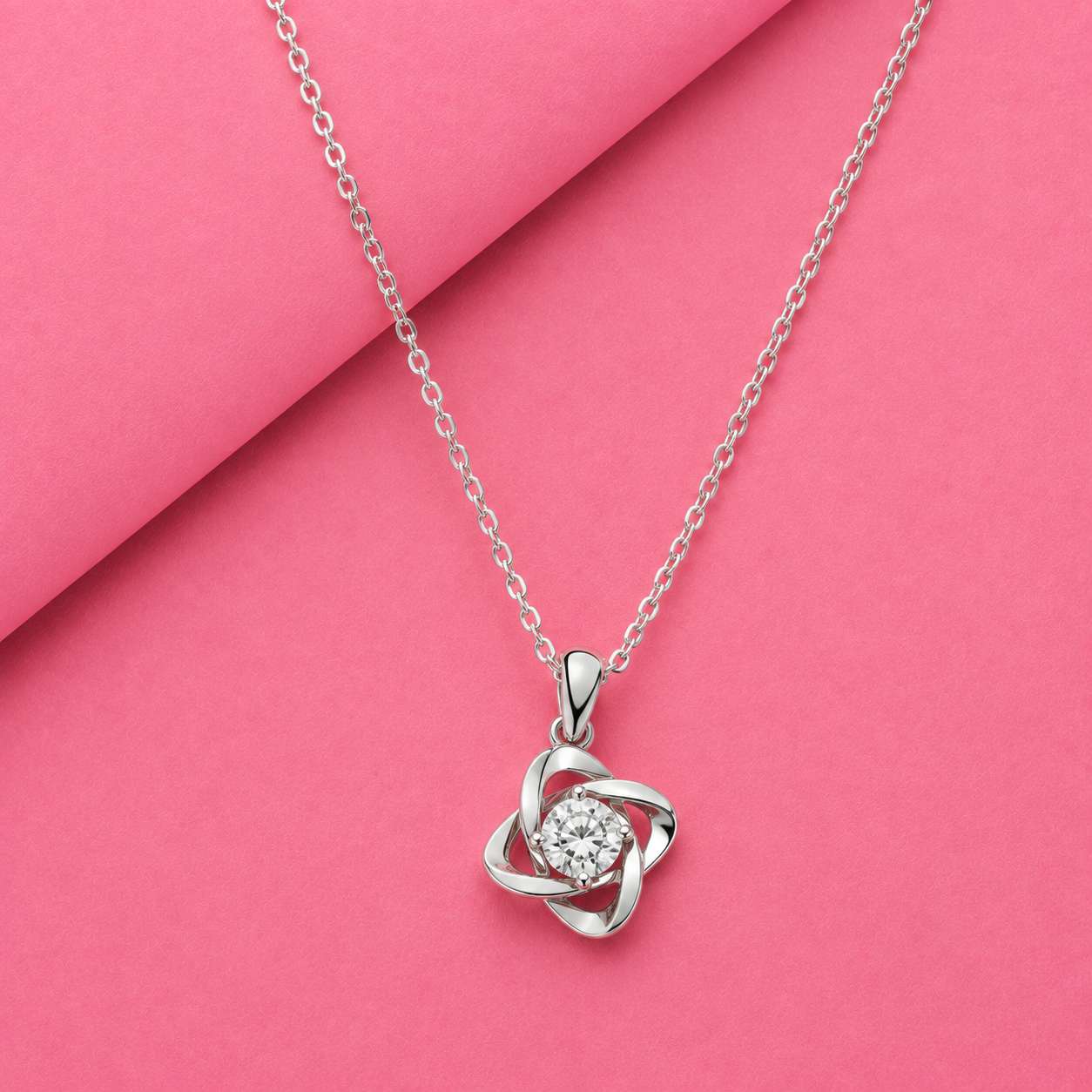 Eternal Bloom Moissanite Pendant in Silver